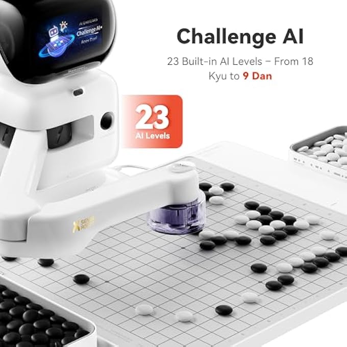 rayihni SENSEROBOT GO PROFESSIONAL  SMART GO BOARD WITH ROBOT ARM, 23 AI LEVELS FOR ALL LEVELS, APEX DUEL, REAL TIME PARTY ANALYSIS, WI-FI OTA UPDATES - Image 3